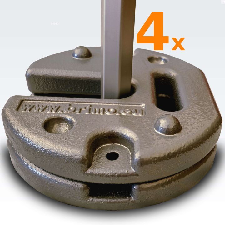 4 x Paire de poids ronds gris pour tente, poids total de 2 x 23 kg (la photo montre une jambe avec 2 poids)