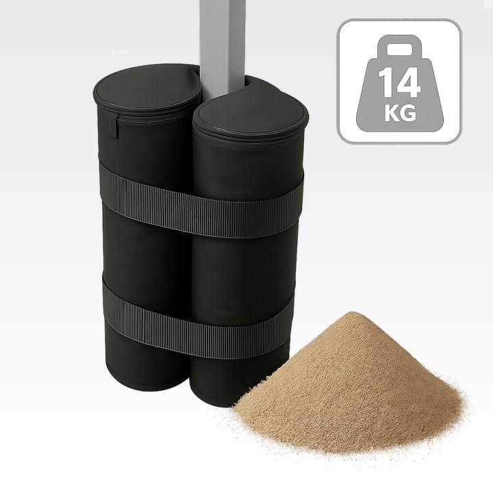 Sac de poids en sable pour tente à ciseaux, prêt à être rempli de sable